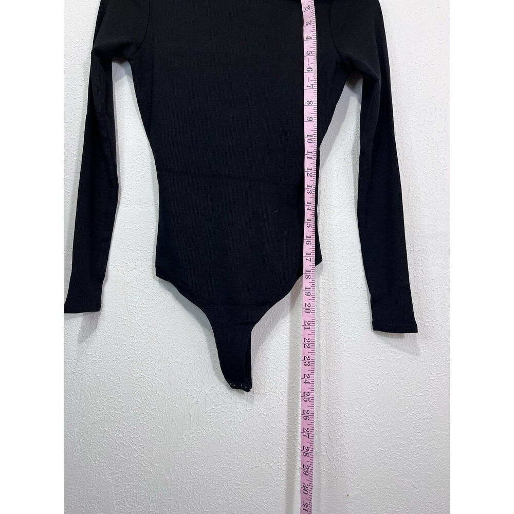 Marine layer lexi Rib bodysuit XS Black Long Sleeve - Picture 5 of 8